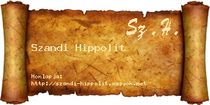 Szandi Hippolit névjegykártya